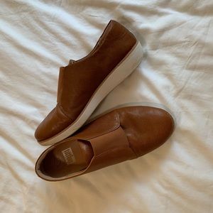 Fitflop women brown soft leather shoes size 10